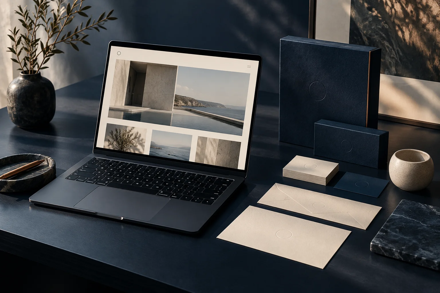 Coordinated website design and brand stationery